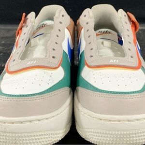 Nike White and Blue Air Force 1 Sneakers